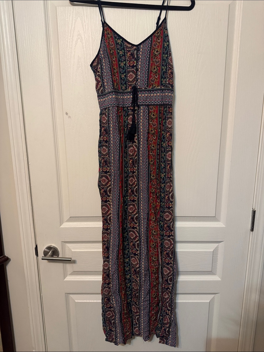 Xhilaration Striped Boho Maxi Dress - Red, Blue, Green